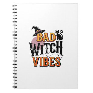 Bad Witch Vibes Vintage Halloween Shirt Design_1 Notebook