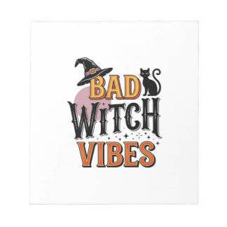 Bad Witch Vibes Vintage Halloween Shirt Design_1 Notepad