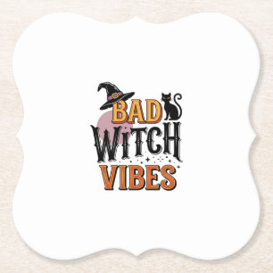 Bad Witch Vibes Vintage Halloween Shirt Design_1 Paper Coaster