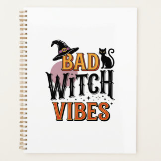 Bad Witch Vibes Vintage Halloween Shirt Design_1 Planner