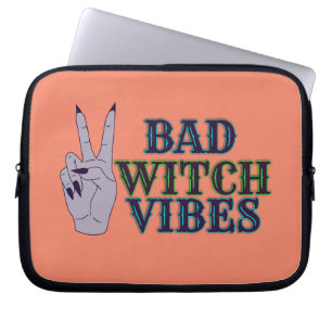 Bad Witch Vibes Witchy Hands Laptop Sleeve