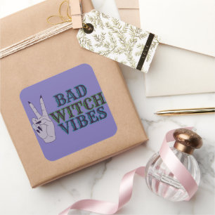 Bad Witch Vibes Witchy Hands Square Sticker