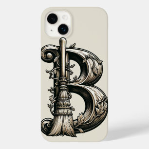 Bad Witch Witchy Broom Letter B Custom Initial  Case-Mate iPhone 14 Plus Case