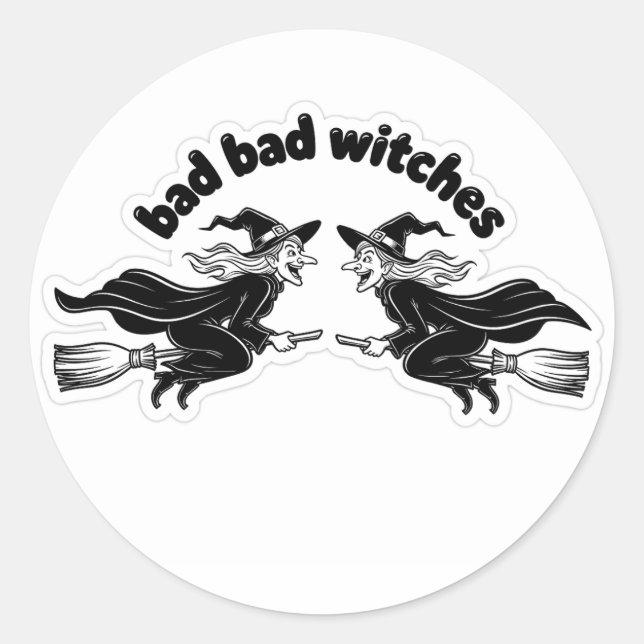 Bad witches halloween sticker (Front)