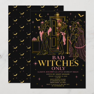 Bad Witches Only Halloween Girls Night Invitation