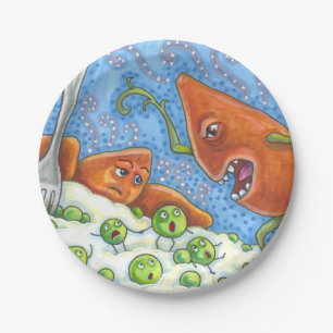 BAD YAM YELLING AT PEAS, FUNNY THANKSGIVING MEAL PAPER PLATE
