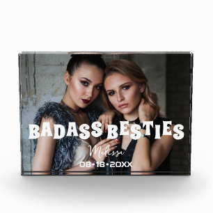 Badass Besties Funny Bridesmaid Favor Gift Photo Block
