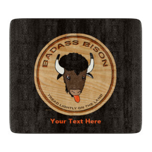 Badass Bison Farm Logo Cutting Board