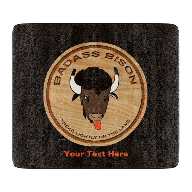 Badass Bison Farm Logo Cutting Board (Front)