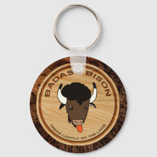 Badass Bison Farm Logo Key Ring
