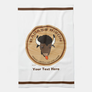 Badass Bison Farm Logo Tea Towel