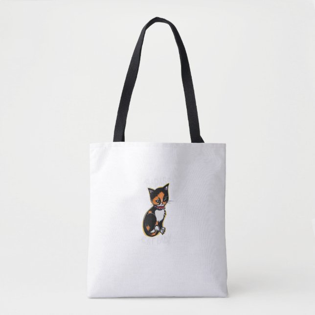 Badass Cat Mum Fun Calico Tote Bag (Front)