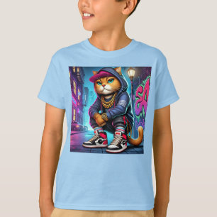 Badass Cat – Urban Street-Style Feline with Graffi T-Shirt