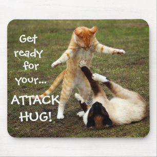 Badass Cats - Attack hug Mouse Pad