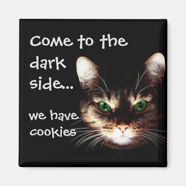 Badass Cats - "Dark Side has Cookies" Magnet (Front)