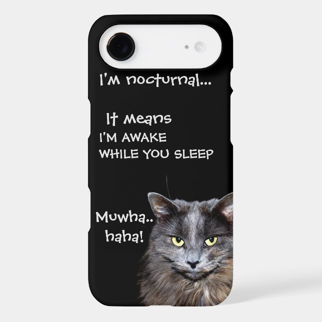 Badass Cats - "I'm nocturnal.." Case-Mate iPhone Case (Back)