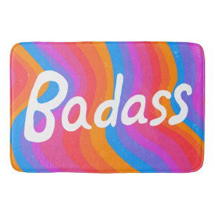 BADASS Colourful Cool & Fun Stripes Bath Mat
