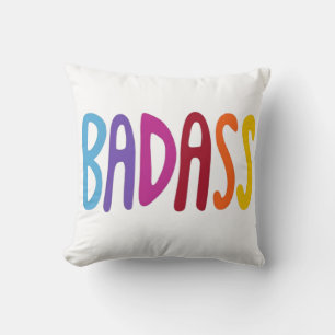 BADASS Colourful Fun Lettering Cushion