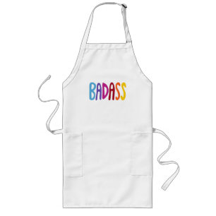 BADASS Colourful Fun Lettering Long Apron