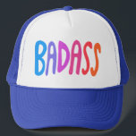 BADASS Colourful Rainbow Handlettering Design Trucker Hat<br><div class="desc">Handlettering Art just for you! Check my shop for more designs!</div>