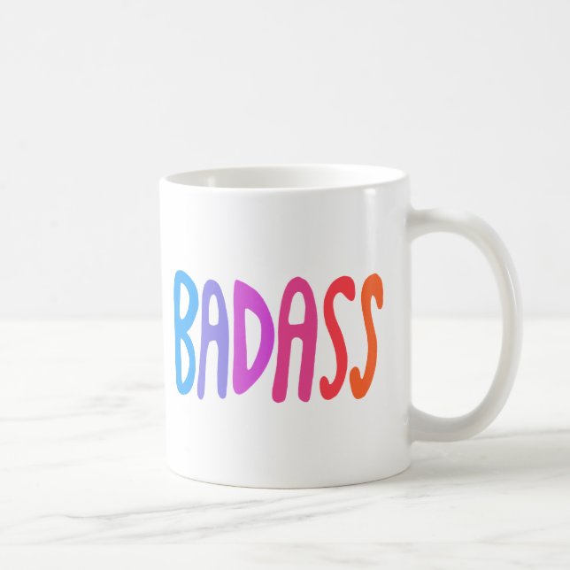 BADASS Cute Colourful Fun Lettering Coffee Mug (Right)