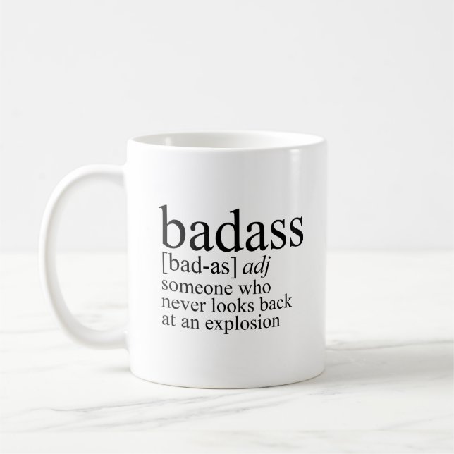 Badass Definition Coffee Mug (Left)