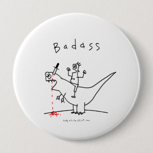 Badass Dinosaur Guy 10 Cm Round Badge
