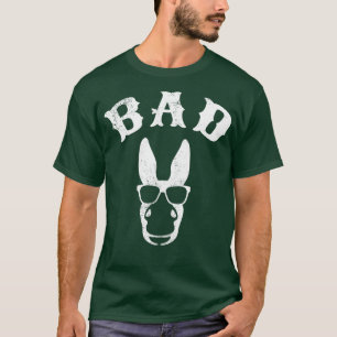 Badass Donkey Funny Pun Graphic Novelty Distressed T-Shirt