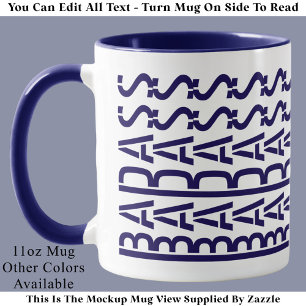 BADASS Hidden Message Modern Trendy Typography  Mug