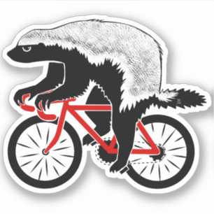 Badass Honey Badger Biker Red Bike