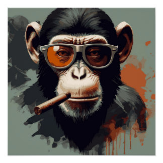 Badass Monkey Poster