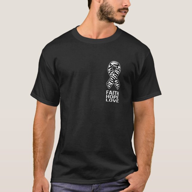 Badass Neuroendocrine Cancer Awareness NET Zebra R T-Shirt (Front)