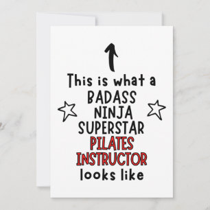 Badass, Ninja, Superstar, Pilates Instructor Card