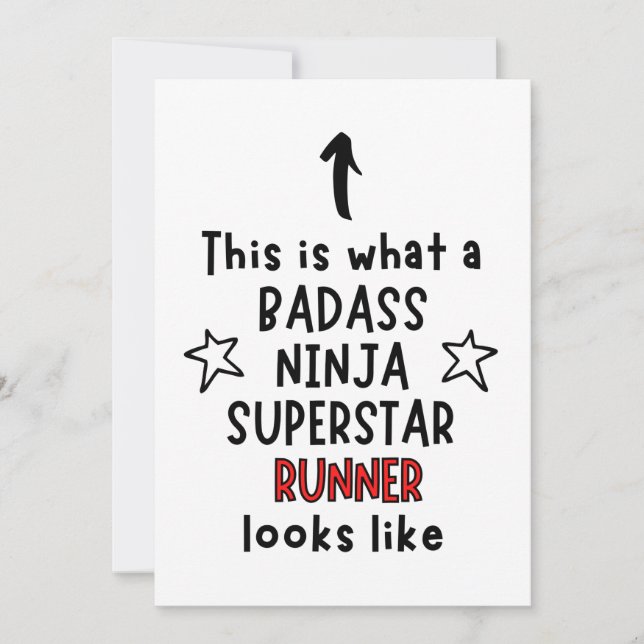 Badass, Ninja, Superstar, Runner Card (Front)