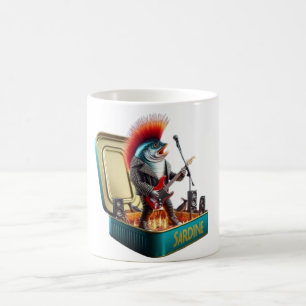 Badass Sardine Guitar Hero Punk Sea Rebel Coffee Mug