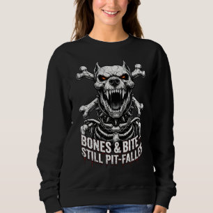 Badass Skeleton Bulldog Gothic Skull Sweatshirt