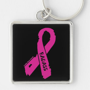 Badass/ torn ribbon...Breast Cancer Key Ring