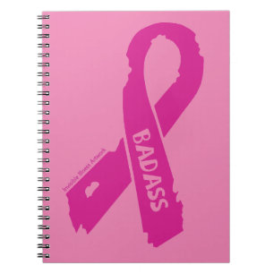 Badass/ torn ribbon...Breast Cancer Notebook