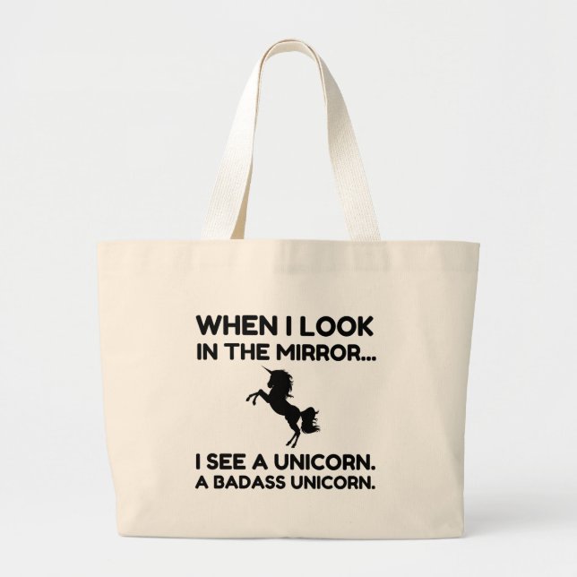 BADASS UNICORN LARGE TOTE BAG (Front)