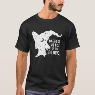 Baddest Witch On The Block Girls Halloween Costume T-Shirt