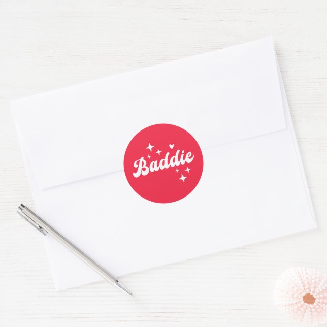 Baddie Classic Round Sticker (Envelope)