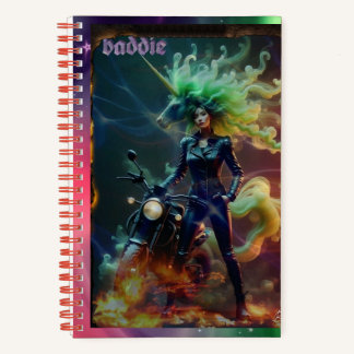 Baddie Unicorn Biker Notebook