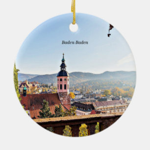Baden-Baden, Germany, scenic landscape Ceramic Ornament