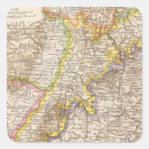 Baden Germany Atlas Map Square Sticker
