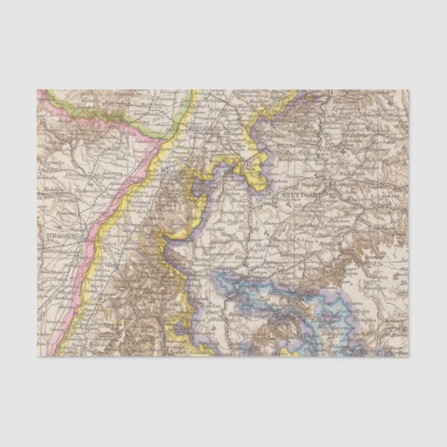 Baden Germany Atlas Map Tissue Paper (Front)