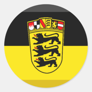Baden-Wuerttemberg Flag Gem Classic Round Sticker
