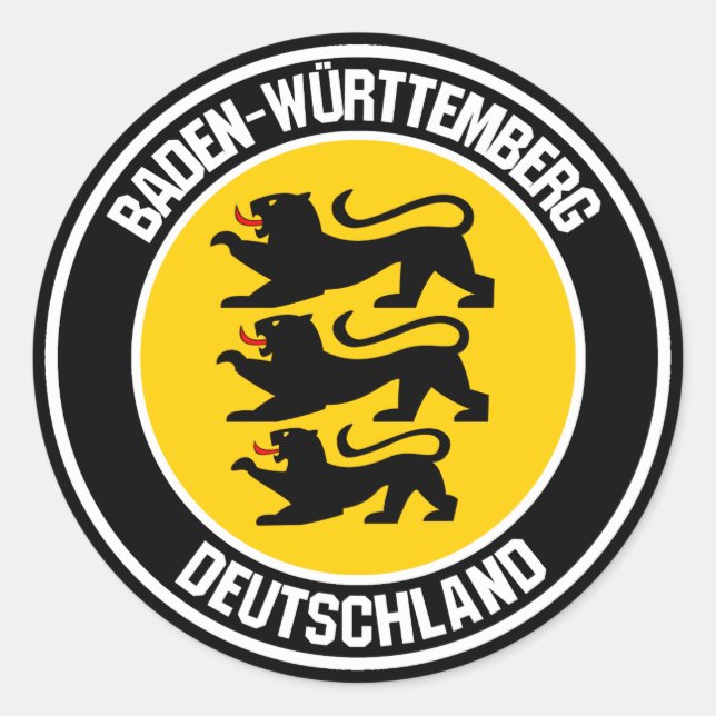 Baden-Württemberg Round Emblem Classic Round Sticker (Front)