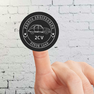 badge 2CV Oldtimer Engineering emblem Classic Round Sticker
