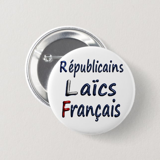 Badge 57 mm, French Secular Republicans (Front & Back)