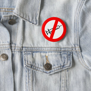 Badge/Bouton Anti Vax 6 Cm Round Badge